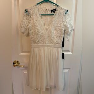 Lulu's White Lace Mini Dress
